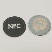 Étiquette NFC en tissu tissé thermocollante, puce NTAG424, lavable, pour vêtements, carte d'accès RFID, étiquette textile