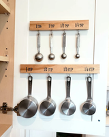 202510 organisateur de cuisine en bois tasse à mesurer et porte-cuillère stockage de cuisine en bois fabriqué à la main cuisine Gadget cintre