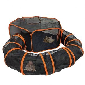 Cage à lapins en gros certifiée BSCI avec tunnel intégré, enclos extérieur pour animaux de compagnie, clôture de parc d'exercice pour animaux, parc de jeu pop-up - Product Image 1