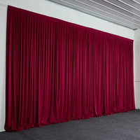 Rideaux de scène en velours doré de luxe rouge bordeaux pour décoration d'événements, toile de fond de mariage, panneaux de fond pour photomaton