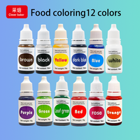 Ensemble de colorants alimentaires liquides comestibles 10g, 12 couleurs vibrantes pour la pâtisserie et la décoration de gâteaux