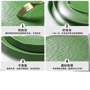Assiette ronde en mélamine verte unie, usage commercial, pour servir steak, pâtes, hot pot, vaisselle de restaurant, B380 1 - Product Image 5