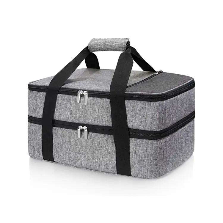 Borsa termica per Picnic a doppio strato borsa per il pranzo Fitness borsa termica per lasagne Lugger Tote coibentata per casseruole per cibi caldi o freddi