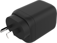Conception compacte à bords incurvés, chargeur rapide GaN 45W USB-C/USB-A, chargeur de téléphone portable pour téléphone/montre/petit haut-parleur, etc.