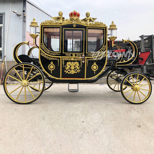 Carruaje Eléctrico Real para Bodas, Negro y Dorado, Ornamentado, Vehículo de Cuatro Ruedas, Asientos Personalizados, para Parques de Atracciones, Mansiones y Turismo - Product Image 6