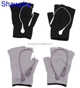 Sarung tangan serat perak konduktif, sarung tangan lima setengah jari untuk sarung tangan terapi rehabilitasi tubuh, sarung tangan elektroda elektroterapi denyut nadi pijat - Product Image 4