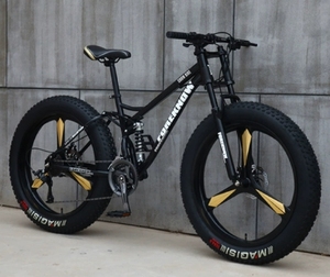 3 Spoke One Piece Wheel Mountain - All-Terrain Bike for Adults Lightweight Wheel Shock-Absorbing Fork - Product Image 2