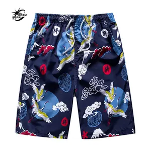 Custom Logo Men&#39;s Swim Trunks Quick Dry Beach Shorts Men Beach Board Swimwear Shorts With Zipper Pockets