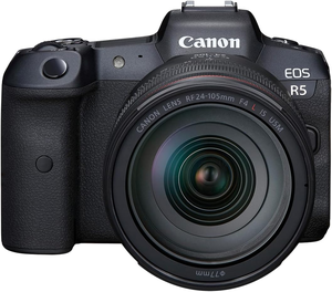 Appareil photo hybride plein format Canon EOS R5 avec objectif RF24-105mm F4 L IS USM, vidéo 8K, capteur CMOS 45 mégapixels - Product Image 1