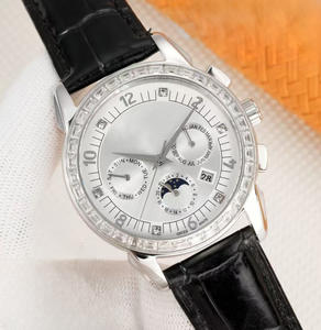 นาฬิกาอัตโนมัติคุณภาพสูง รุ่นคลาสสิก ขอบเพชร พร้อมฟังก์ชั่นแสดงข้างขึ้นข้างแรม และแสดงวันที่  เปล่งประกายด้วยเสน่ห์แห่งแฟชั่น - Product Image 2