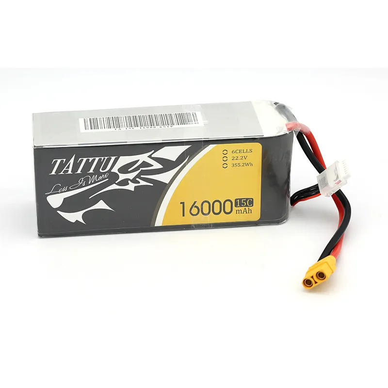 TATTU — batterie LiPO de 16000mAh 22.2V 6S 15c, pour drones agricoles, quadrirotor de grande charge