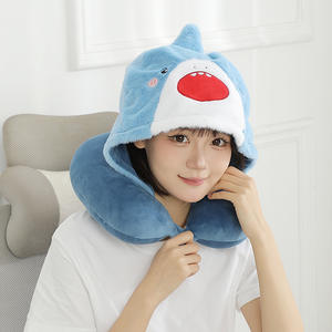 Almohada de Viaje con Capucha en Forma de U, de Felpa, para Oficina y Siesta, 28x26x14cm, Diseño Animal, Material de Poliéster - Product Image 3