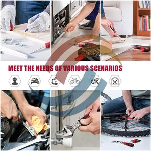 Meracly Set peralatan otomatis, 216 buah Set soket 1/2 inci 1/4 inci 3/8 inci Drive SAE metrik campur kunci pas casing keras 1 Set OEM mobil - Product Image 6