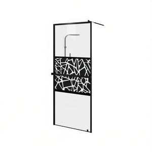 Mampara de Ducha con Puerta Abatible de Aluminio y Vidrio ESG de 35.4x76.8 Pulgadas, Diseño Moderno para Baño - Product Image 1