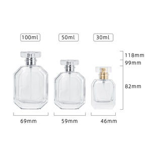 Clear Reusable Octagonal <strong>Perfume</strong> <strong>Spray</strong> <strong>Bottle</strong> with Crystal Cap Elegant Fragrance Packaging - Product Image 6