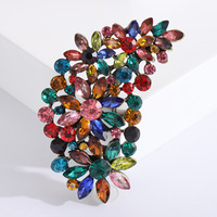 Bros Pin Bunga Marquise Berlapis Emas Vintage, Berhiaskan Rhinestone, Model Baroque Multi Layer, untuk Wanita, Cocok untuk Acara Resepsi