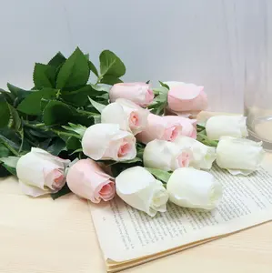 Atacado de rosas de madeira artificial metade de rosas abertas para decoração