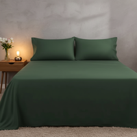 Parure de lit de luxe, drap plat en bambou 100% biologique, doux et soyeux