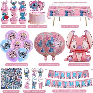Conjuntos <span class=keywords><strong>de</strong></span> Decoración para <span class=keywords><strong>Fiesta</strong></span> <span class=keywords><strong>de</strong></span> Cumpleaños al por Mayor con Personaje <span class=keywords><strong>de</strong></span> Dibujos Animados Lindo <span class=keywords><strong>de</strong></span> <span class=keywords><strong>Lilo</strong></span> <span class=keywords><strong>y</strong></span> <span class=keywords><strong>Stitch</strong></span>, Banderín <span class=keywords><strong>de</strong></span> Globos Metálicos <span class=keywords><strong>y</strong></span> Adorno para Tarta - Product Image 3