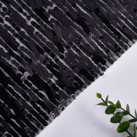 Tissu en dentelle de voile brodé de sequins, 100 % polyester, 125 cm, 230 g/m², respirant, épais, tissé, couleur personnalisée, vente en gros