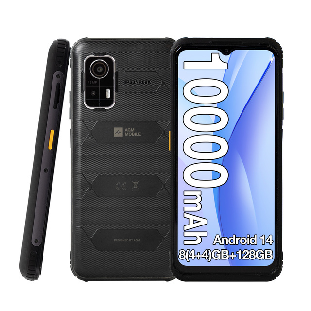 AGM H MAX Android 14 LTE 10000mAh OTG Reverse Charge T606 Octa-Core 90Hz NFC IP68/IP69K Dual SIM Rugged Gaming Smartphone