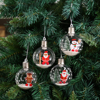 DREA Nouveauté en vogue : Boules de Noël lumineuses transparentes rondes avec motif de dessin animé Elfe pour la décoration de l'arbre de Noël