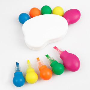 Marcadores Fluorescentes Heada Multicolor con Punta de Pincel Oblicua Personalizada, Resistentes al Agua, 5 Colores, Plástico - Product Image 3