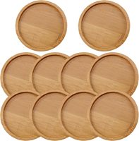 Plateau rond en bambou Tailai de 2,4 pouces pour plantes, soucoupe de pot de fleurs, plateaux de récupération d'eau pour intérieur, table, bureau, extérieur, décorations de jardin