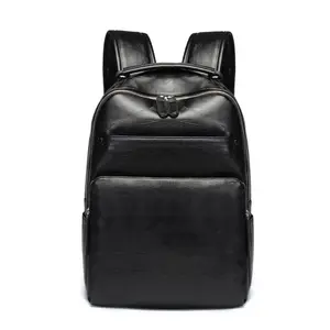사용자 정의 중국 공급 업체 새로운 패션 블랙 학교 배낭 가방 고품질 부드러운 Pu 가죽 여행 배낭