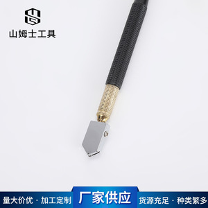 Cortador de vidrio con punta de diamante, mango metálico de 15 mm de grosor para cortar vidrio DL2701 - Product Image 4