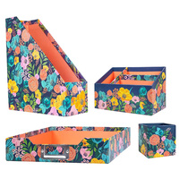Qiao-ensemble d'accessoires de bureau personnalisés, fournitures de bureau, série de plantes tropicales, rangement de papeterie, en carton et en papier, accessoires