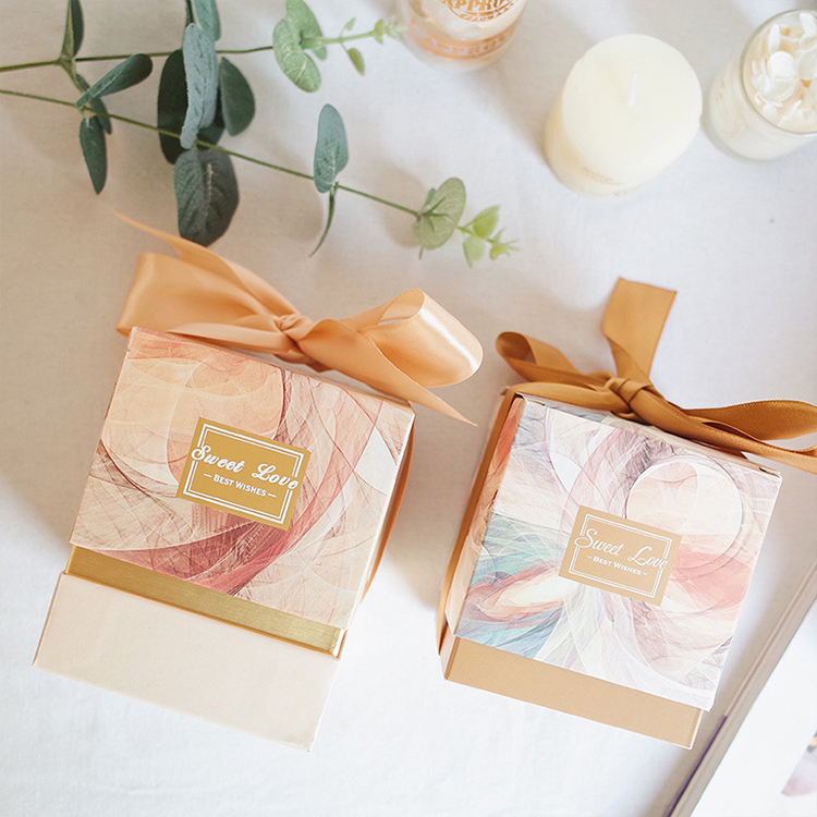 high end luxury empty embossed gold 8 oz dividers cardboard candle gift boxes with window