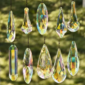 Custom Hanging Large Crystal Pendant AB Suncatcher Crystal Glass Prism Drop