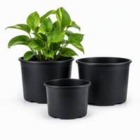 Meilleures ventes : Pot de fleurs contemporain pour balcon, jardin, ou balustrade, en plastique noir léger avec trou de drainage