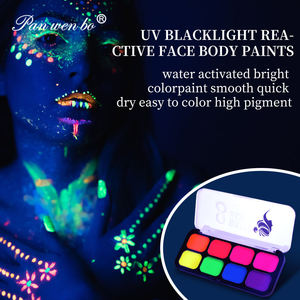 Panwenbo - Kit Profesional de Pintura Facial a Base de Agua con 8 Colores Fluorescentes <span class=keywords><strong>para</strong></span> Fiestas de Halloween y Pintura Corporal - Product Image 5