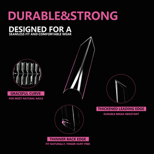 JIEYU Punte per Unghie Francesi Rimovibili in PMMA/ABS, Trasparenti, 500 Pezzi, Unghie Finte per Ballerine, Punte per Unghie Trasparenti per <span class=keywords><strong>Nail</strong></span> Art - Product Image 5