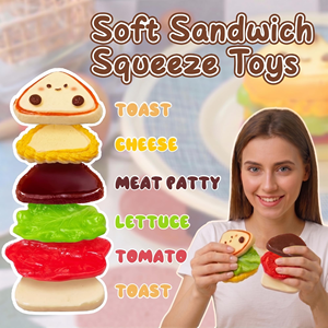 Juguetes Antiestrés Personalizados de Simulación de Comida, Sándwich de TPR, Juguetes Sensoriales para Aliviar el Estrés, Juguetes Blandos 2025 para Niños - Product Image 5