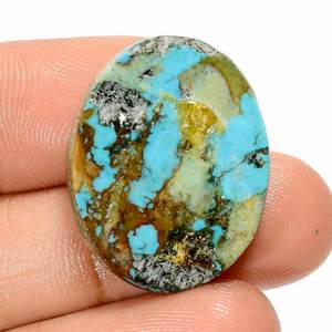 คุณภาพชั้นดีเยี่ยม 100% เทอร์ควอยซ์ทิเบตธรรมชาติรูปไข่ Cabochon อัญมณีหลวมแท้สําหรับทําเครื่องประดับจํานวนมาก - Product Image 3