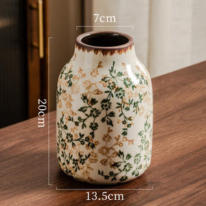 <span class=keywords><strong>Vase</strong></span> à Fleurs en Céramique Style Art Déco Vintage avec Motif Floral pour Centre de Table de Mariage et Décoration de Table Rustique - Product Image 5
