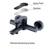 FSH OEM Triple robinet de douche thermostatique Simple un-en-deux-Out noirci eau chaude froide mitigeur jet de pluie doux pour hôtels