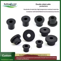 Anillos de Silicona RF-001 Negros para Cables, Venta al por Mayor del Fabricante, Fundas para Cajas de Alimentación, Anillos de Doble Orificio y Múltiples Orificios de Instalación Rápida