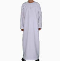 OEM/ODM sur mesure, vêtements islamiques pour hommes, thobe arabe blanc à manches longues, kandura, dishdasha, robe jubbah du Moyen-Orient