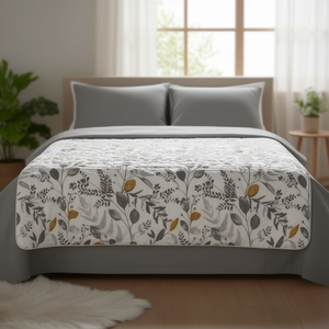 Vianney Estonian Lightweight Blanket Double Size <b>Leaf</b> Print Modern <b>Bedding</b> All Season Rectangle - Product Image 2