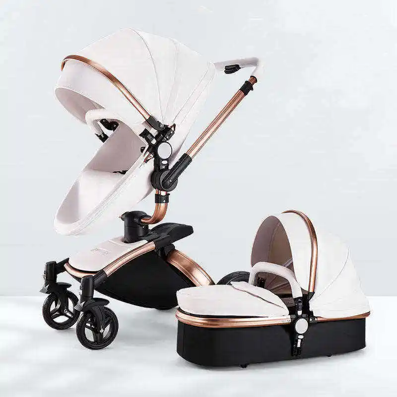 Luxury Baby Pram Carriage Multi-Functional Portable Travel Baby Stroller Accessories 3 In 1 Baby Stroller With Car Seat