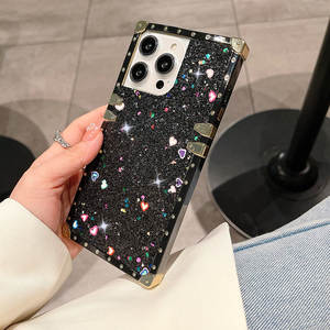 <span class=keywords><strong>Funda</strong></span> ostentosa de borde recto para Samsung S23 Ultra, Fundas de lujo para <span class=keywords><strong>iPhone</strong></span> 14 15 Pro Max, <span class=keywords><strong>funda</strong></span> de teléfono con purpurina para niñas - Product Image 5