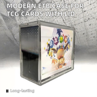 Boîte de présentation coulissante en acrylique recyclable pour cartes Pokémon ETB pré-assemblées avec couvercle