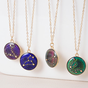 Collar con Colgante de Humor que Cambia de Color con la Temperatura, Collar con 12 Constelaciones del Zodiaco, Joyería, Regalos de Cumpleaños - Product Image 3