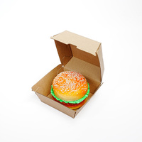 Boîte d'emballage pour hamburgers biodégradable et écologique, personnalisable avec logo, gaufrage, pelliculage mat, pliable, pour la restauration rapide (vente en gros)