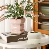 Woondecoratie Keramische vaas Moderne minimalistische stijl Hartvormig gekleurd glazuur Mini bloemenvaas Bloemstuk (1 stuk)