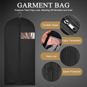 Hanging Garment Bag Clothes Covers Garment Suit Bags <b>Plastic</b> Clothes Cover with Clear <b>Window</b> - Product Image 5